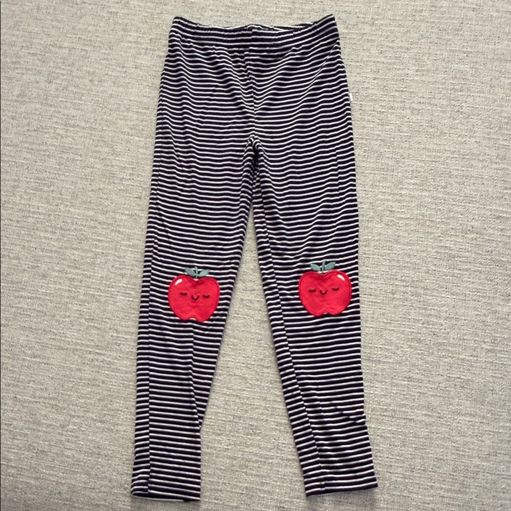 Little Sleepies Striped Leggings with Apples